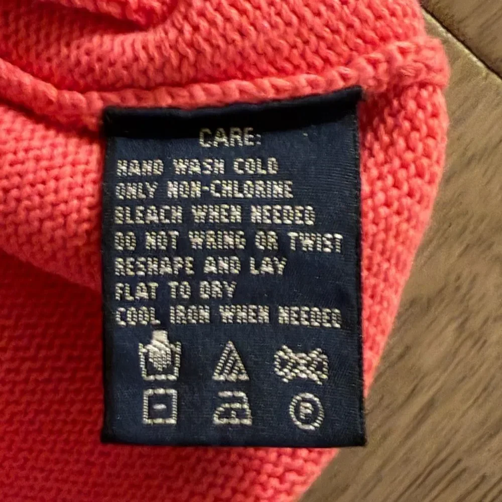 Ralph Lauren Girls Coral Pink Turtleneck Sweater